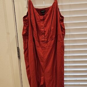 Torrid Red Button-Front Sleeveless Dress